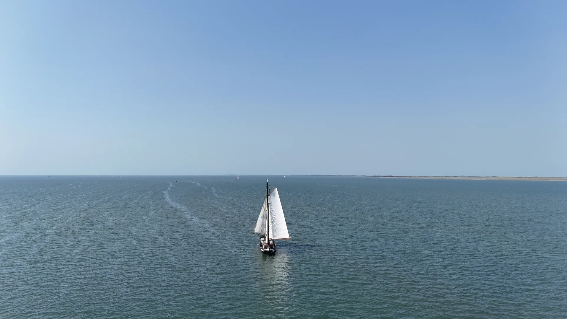 Aerial view of Minerva sailing