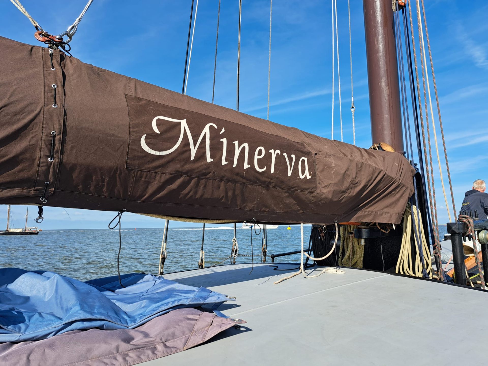 Minerva sail cover on deck